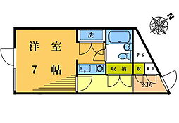 コアロイヤル東中野 1Kの間取図画像