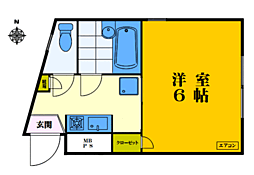 レジデンス・シーバード 1Kの間取図画像