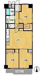 日商岩井丸の内ハイツ 3LDKの間取図画像