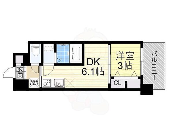 大阪府大阪市浪速区敷津東１丁目(賃貸マンション1DK・3階・25.01㎡)の写真 その2