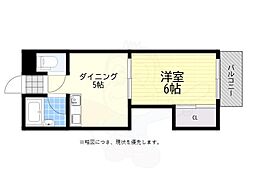 タイホウハイツ敷津2番館 1Kの間取図画像