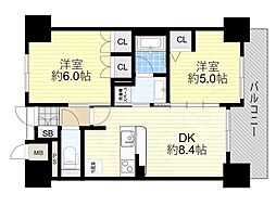 エステムプラザ大手前エヴァース 1SLDKの間取図画像
