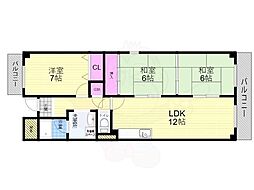 アルカディア 3LDKの間取図画像