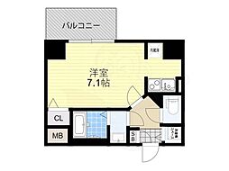S-RESIDENCE難波Briller ワンルームの間取図画像