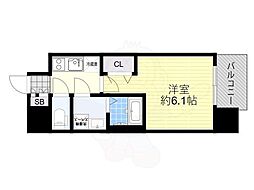 レオンコンフォート難波リオ 1Kの間取図画像