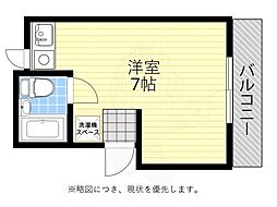 クレスト南船場 ワンルームの間取図画像