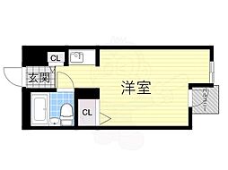 ローレルステート松屋町 ワンルームの間取図画像