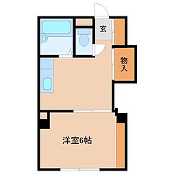阪急神戸本線 塚口駅 徒歩5分の賃貸マンション 3階1DKの間取り
