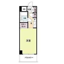 阪急神戸本線 武庫之荘駅 徒歩13分の賃貸マンション 2階ワンルームの間取り