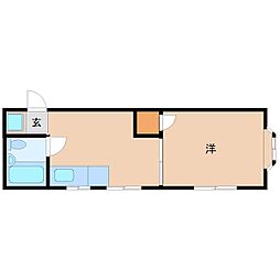 三浦マンション 1DKの間取図画像