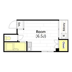 パーソナルマンション杭瀬1番館 ワンルームの間取図画像
