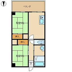 重田マンション 2DKの間取図画像