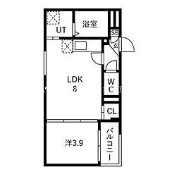 ELIAS SUTOKUIN 1LDKの間取図画像