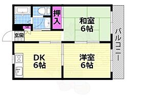 橋喜ハイツ 1号館  ｜ 大阪府大東市扇町（賃貸マンション2DK・4階・40.00㎡） その2