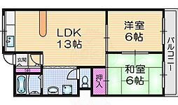 カサフェリス 2LDKの間取図画像