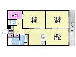 ディアコート忍ケ丘 2LDKの間取図画像