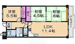 サンマンション南野 3LDKの間取図画像