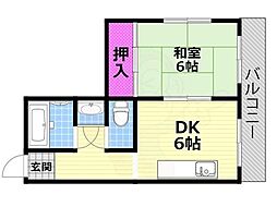 井上ハイツ 1DKの間取図画像