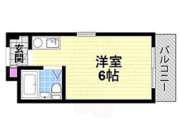 レナジア大東 ワンルームの間取図画像