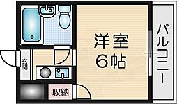 カレッジ鴻池 1Kの間取図画像