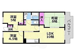 グリーンヴィラ御領 3LDKの間取図画像