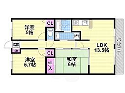 サザンクロス 3LDKの間取図画像