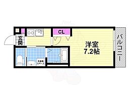ESCALA四條畷 1Kの間取図画像