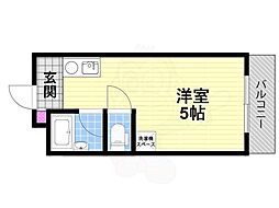 レナジア大東 ワンルームの間取図画像