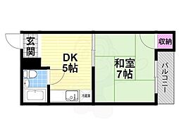 アクセル東大阪 1DKの間取図画像