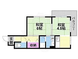 シャトーM.O. 2DKの間取図画像