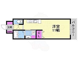 ジャルダン学研住道 ワンルームの間取図画像