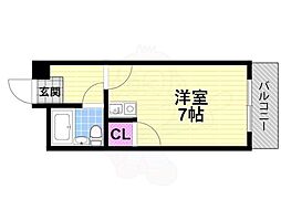 レインボー・エム ワンルームの間取図画像