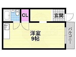 メゾン深野 ワンルームの間取図画像