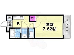ル・クレール 1Kの間取図画像