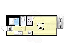 サウス柿木 ワンルームの間取図画像