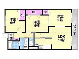 グレンシェントY・T 3LDKの間取図画像