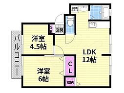 ミラリア1 2LDKの間取図画像