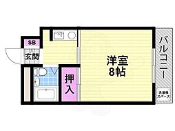 ハイムM&K ワンルームの間取図画像