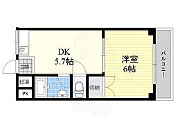 ハイツ田中 1DKの間取図画像