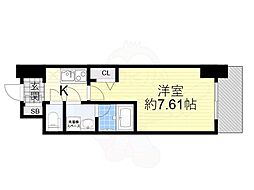 ブランシエスタ天満 10階1Kの間取り