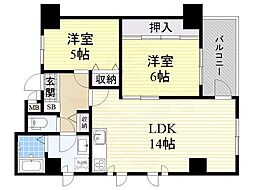 ロベリア弐番館 2LDKの間取図画像
