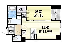 グレンパーク梅田北 1LDKの間取図画像