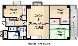 モンテベルデ肥後橋 3LDKの間取図画像
