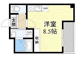 リバパレス靭公園 ワンルームの間取図画像