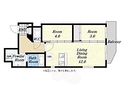 Urbanex西本町 2LDKの間取図画像