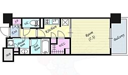 パークアクシスうつぼ公園 1Kの間取図画像