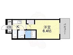 エスリードレジデンスグラン大阪福島ノース 1Kの間取図画像