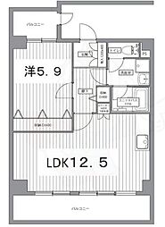 ハイグレードマンション鷺洲 1LDKの間取図画像