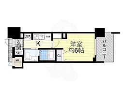 エステムプラザ梅田中崎町3ツインマークスノースレジデンス 1Kの間取図画像