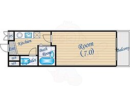 アバンダンス天神橋 1Kの間取図画像